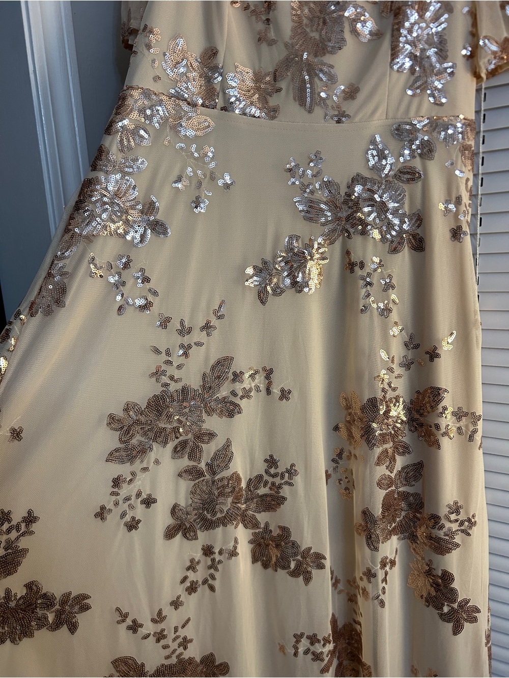 NWT Baltic Born Karina Sequin Maxi Dress Size Large Champagne - Picture 6 of 12